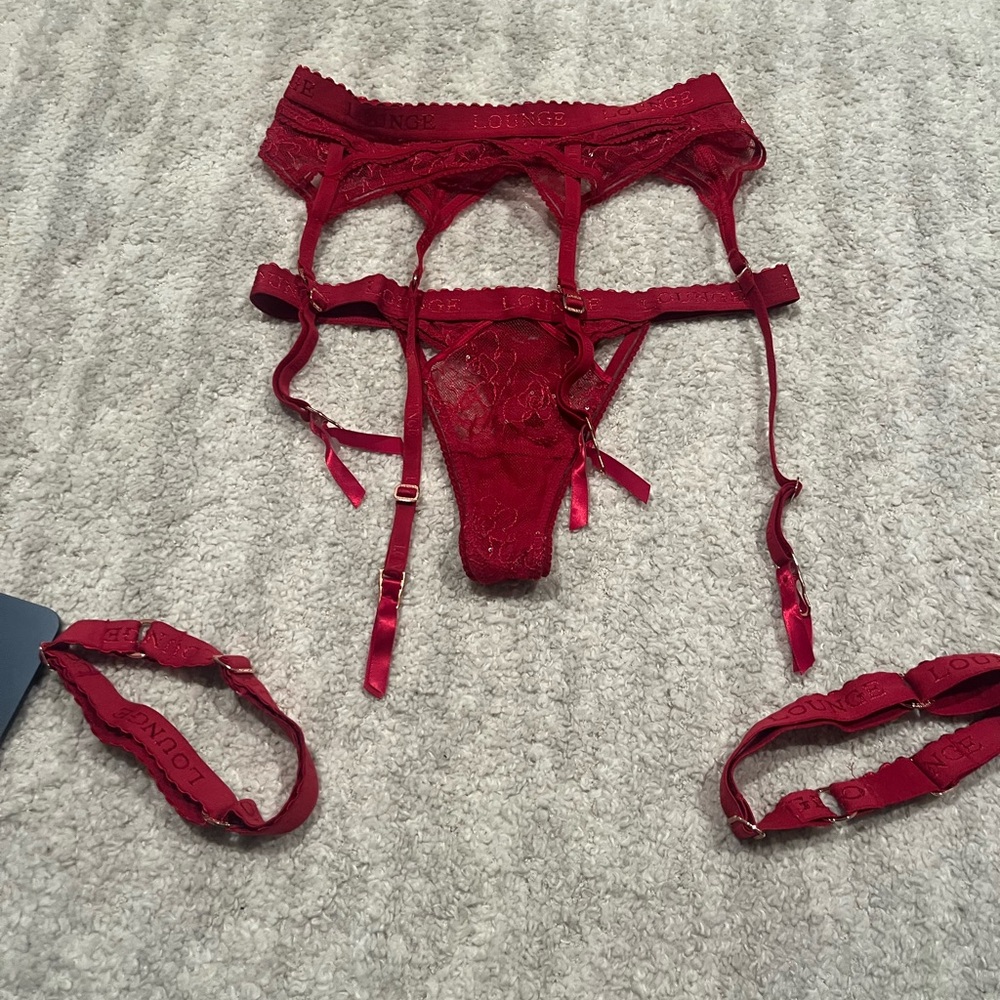 Elegant Red Lace Lingerie Set - image 1